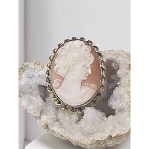 Vintage Gold Filled Cameo Brooch & Pendant Combo